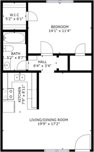 One Bedroom / One Bath - 649 Sq. Ft.*